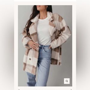 The Post Faux Fur Check Coat
